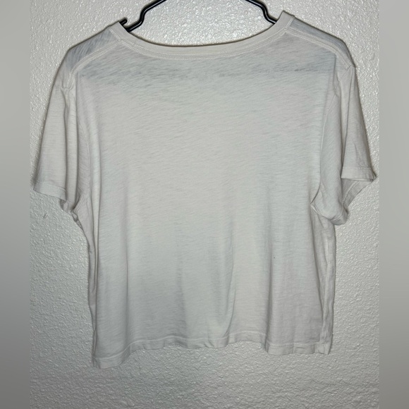 Athleta White Effortless Crop Tee L Slight Stains - Picture 4 of 6